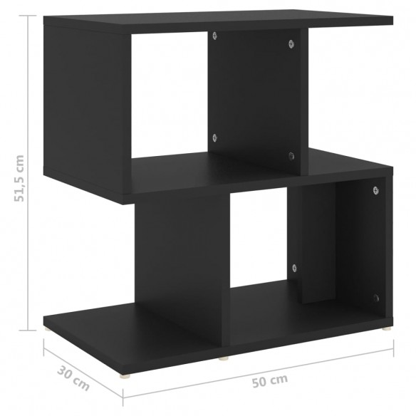 Table de chevet Noir 50x30x51,5 cm Aggloméré