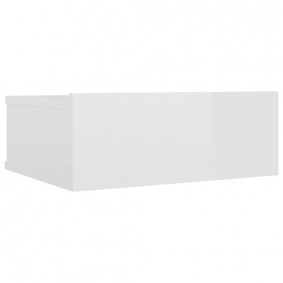 Table de chevet flottante Blanc brillant 40x30x15 cm Aggloméré