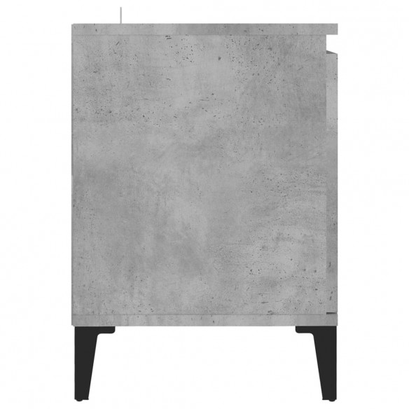 Meuble TV avec pieds en métal Gris béton 103,5x35x50 cm