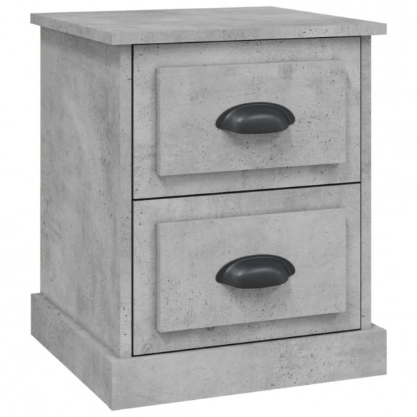 Table de chevet gris béton 39x39x47,5 cm bois d'ingénierie