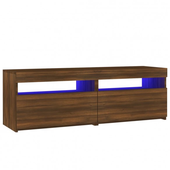 Meuble TV avec lumières LED chêne marron 120x35x40 cm