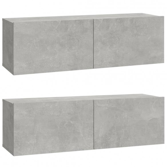 Ensemble de meubles TV 4 pcs Gris béton Bois d'ingénierie