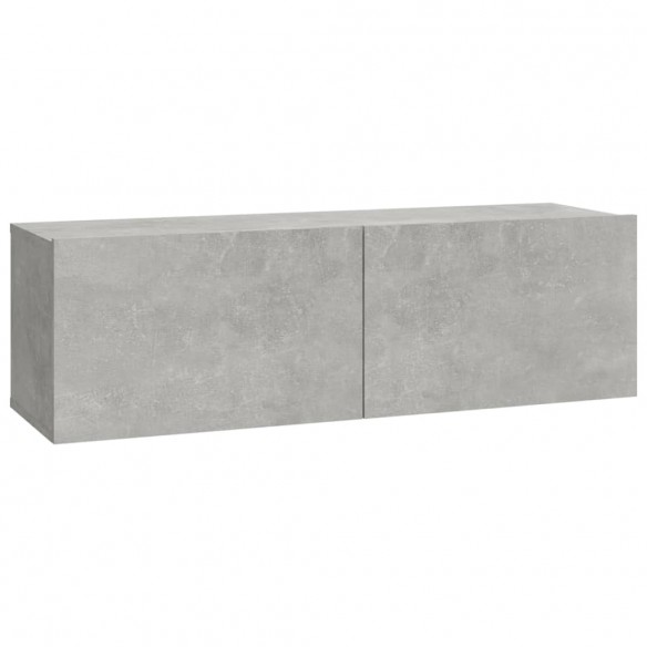 Ensemble de meubles TV 4 pcs Gris béton Bois d'ingénierie