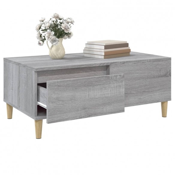 Table basse Sonoma gris 90x50x36,5 cm Bois d'ingénierie