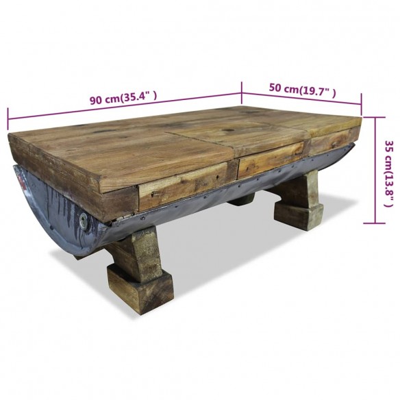 Table basse Bois de récupération massif 90 x 50 x 35 cm