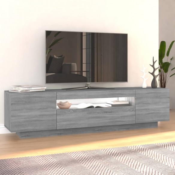 Meuble TV avec lumières LED Sonoma gris 160x35x40 cm