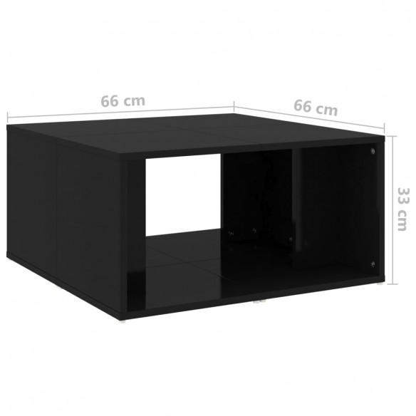 Tables basses 4 pcs Noir brillant 33x33x33 cm Aggloméré