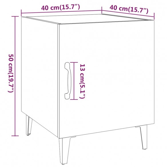 Table de chevet Chêne fumé Bois d'ingénierie