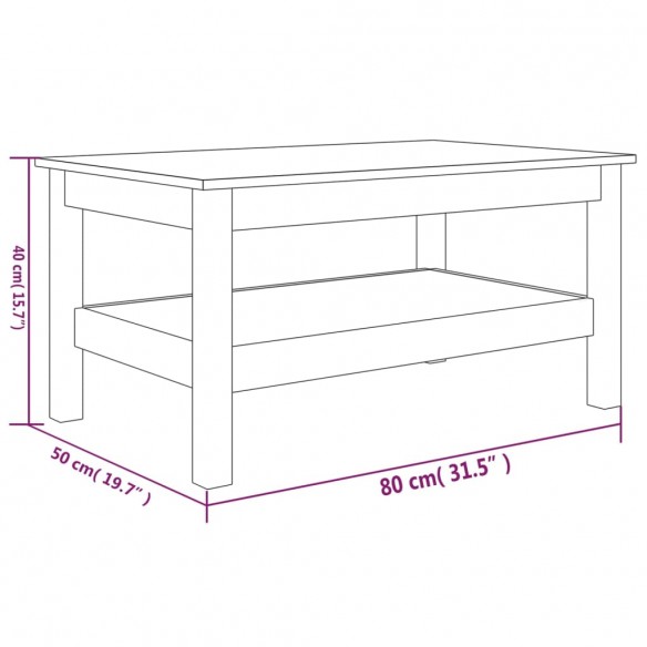 Table basse Blanc 80x50x40 cm Bois massif de pin