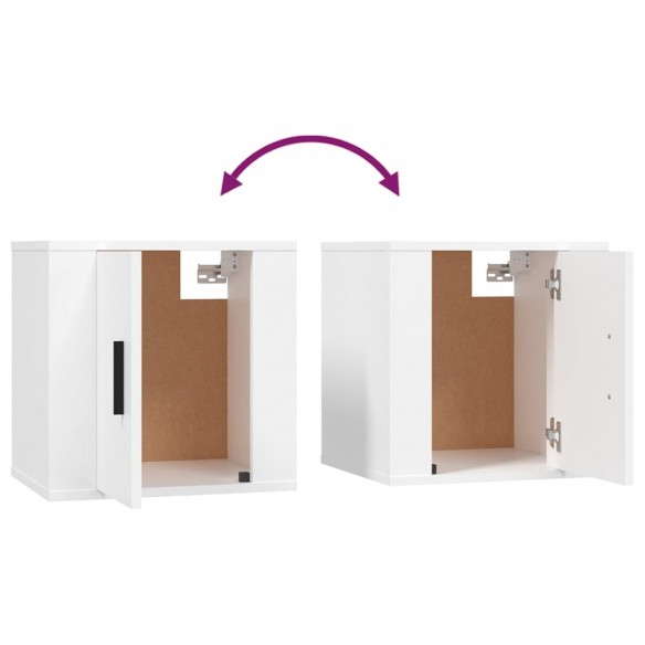 Ensemble de meubles TV 2 pcs Blanc Bois d'ingénierie