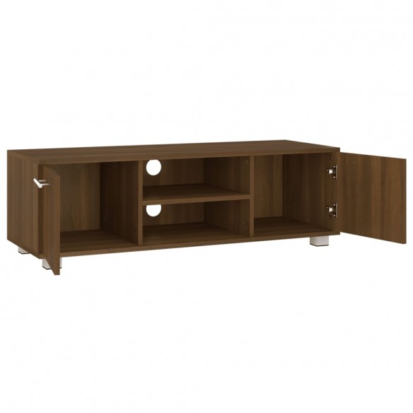 Meuble TV chêne marron 110x40x35 cm bois d'ingénierie