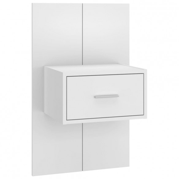 Tables de chevet murales 2 pcs Blanc brillant