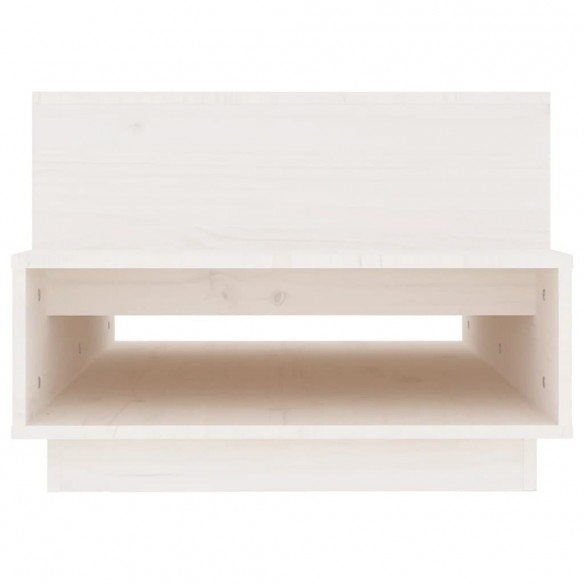 Table basse Blanc 80x55x40,5 cm Bois massif de pin