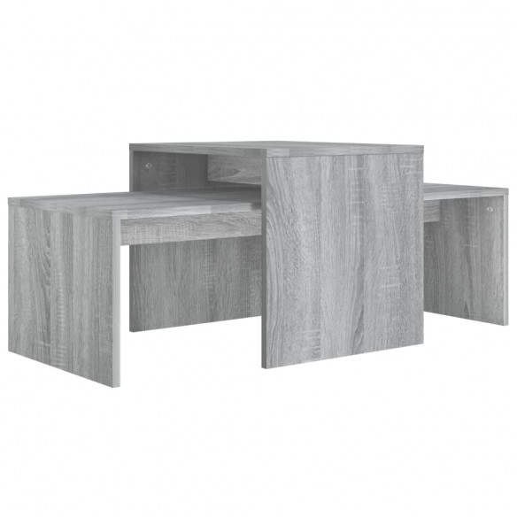 Ensemble table basse Sonoma gris 100x48x40 cm Bois d'ingénierie
