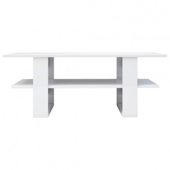 Table basse Blanc brillant 110x55x42 cm Aggloméré