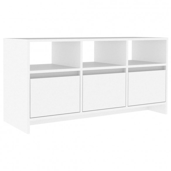 Meuble TV Blanc 102x37,5x52,5 cm Aggloméré