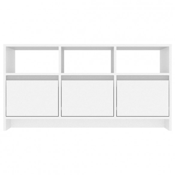 Meuble TV Blanc 102x37,5x52,5 cm Aggloméré