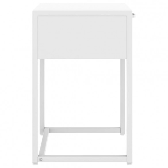 Table de chevet Blanc 38x35x54 cm Acier