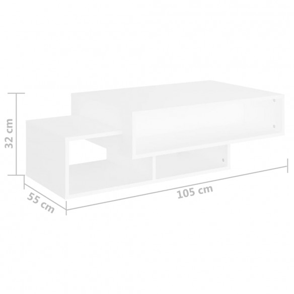 Table basse Blanc 105x55x32 cm Aggloméré