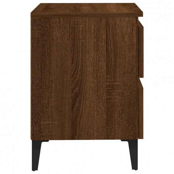 Table de chevet avec pieds en métal Chêne marron 40x35x50 cm