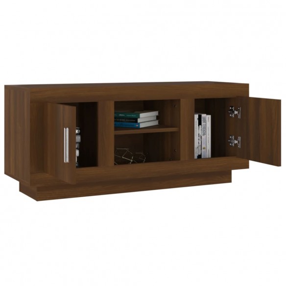 Meuble TV chêne marron 102x35x45 cm bois d'ingénierie