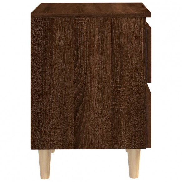 Table de chevet avec pieds en bois Chêne marron 40x35x50 cm