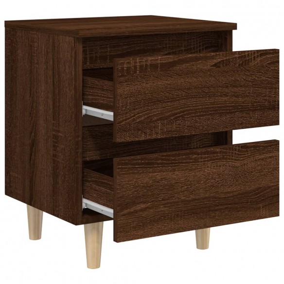 Table de chevet avec pieds en bois Chêne marron 40x35x50 cm