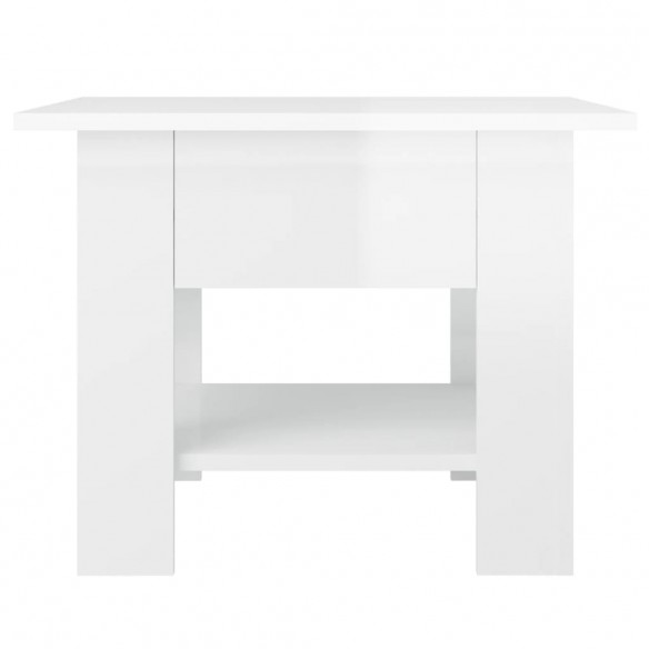 Table basse blanc brillant 55x55x42 cm bois d'ingénierie