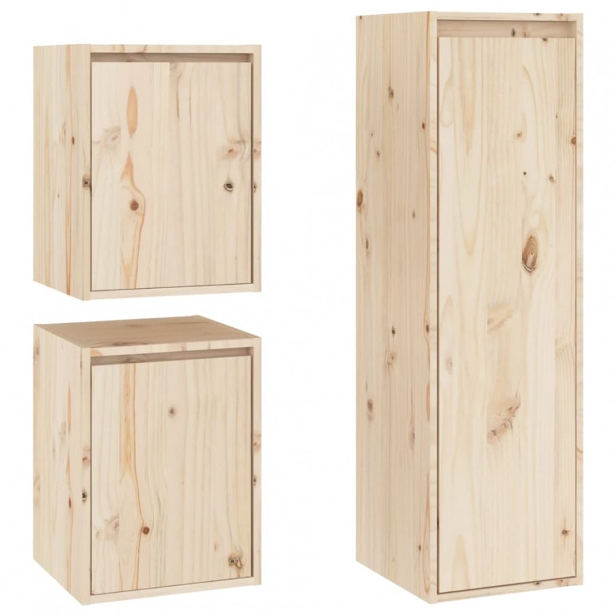 Meubles TV 3 pcs Bois massif de pin Meubles TV 3 pcs Bois massif de pin