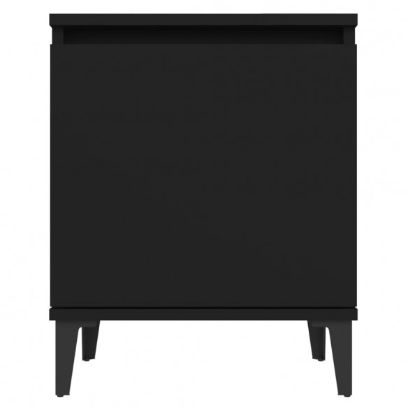 Table de chevet avec pieds en métal Noir 40x30x50 cm
