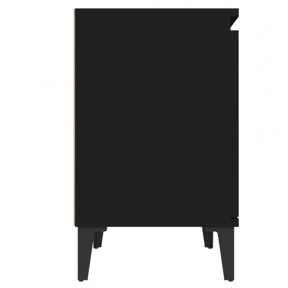 Table de chevet avec pieds en métal Noir 40x30x50 cm