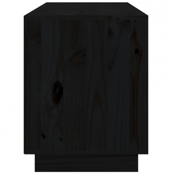 Meuble TV Noir 176x37x47,5 cm Bois de pin massif