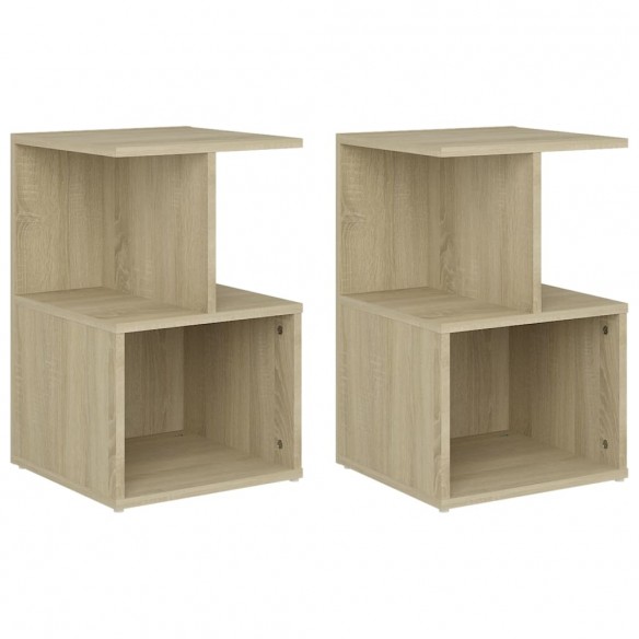 Tables de chevet 2 pcs Chêne sonoma 35x35x55 cm Aggloméré