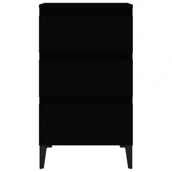 Table de chevet noir 40x35x70 cm bois d’ingénierie