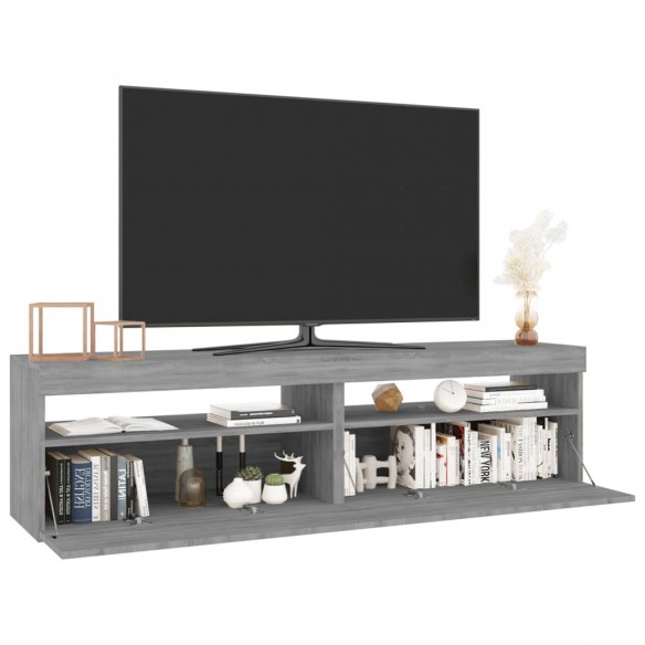 Meubles TV avec lumières LED 2 pcs Sonoma gris 75x35x40 cm