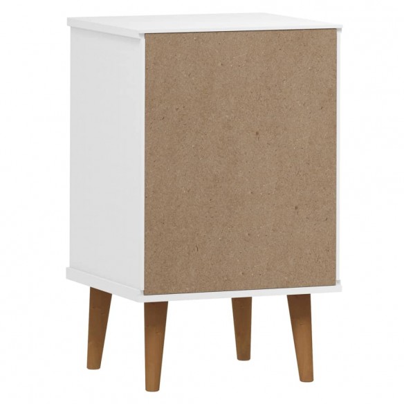 Table de chevet MOLDE Blanc 40x35x65 cm Bois de pin massif