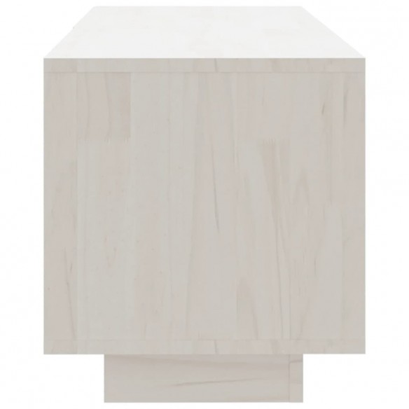 Meuble TV Blanc 110x30x33,5 cm Bois de pin massif