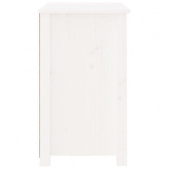 Table de chevet Blanc 50x35x61,5 cm Bois de pin massif