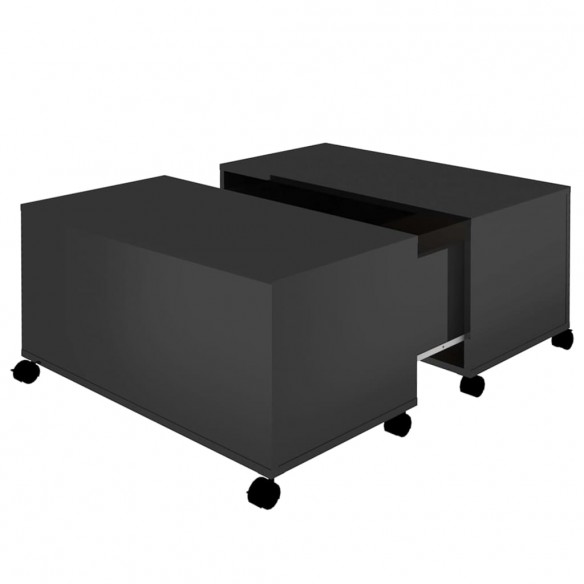 Table basse Noir brillant 75x75x38 cm Aggloméré