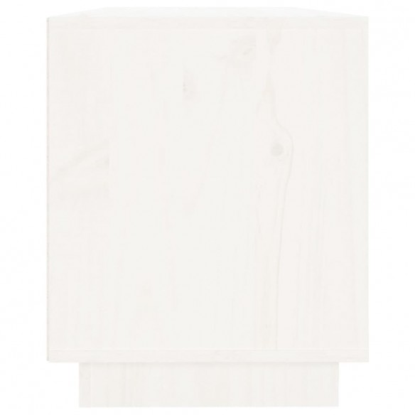 Meuble TV Blanc 110,5x35x44 cm Bois de pin massif