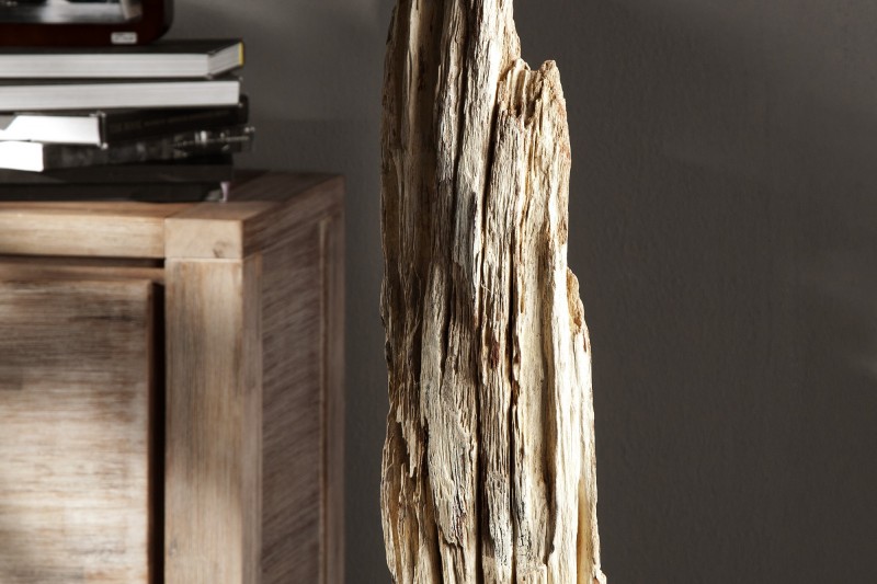 Lampadaire design en bois flotté coloris noir