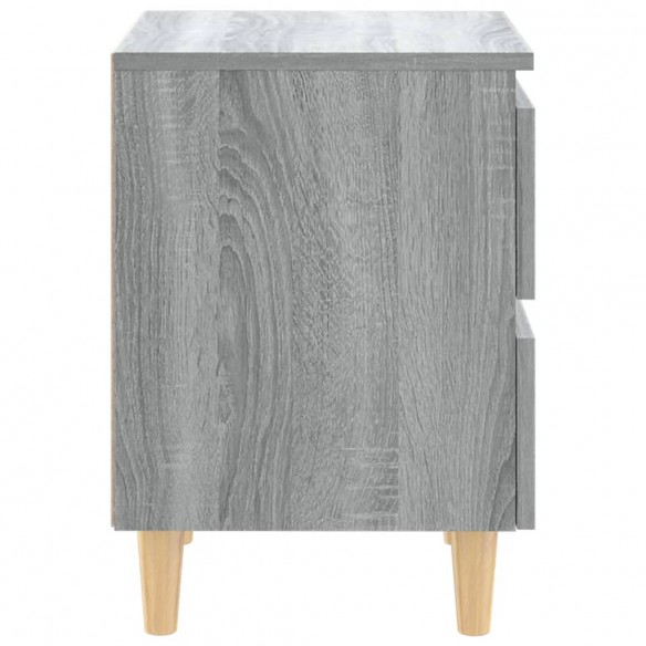 Table de chevet avec pieds en bois Sonoma gris 40x35x50 cm