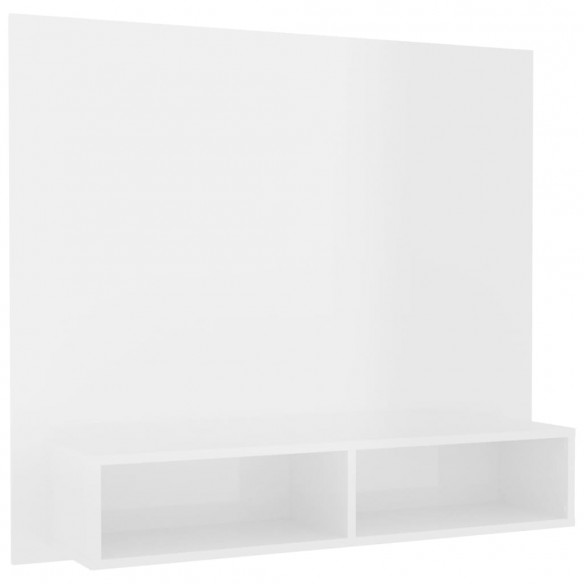 Meuble TV mural Blanc brillant 102x23,5x90 cm Aggloméré