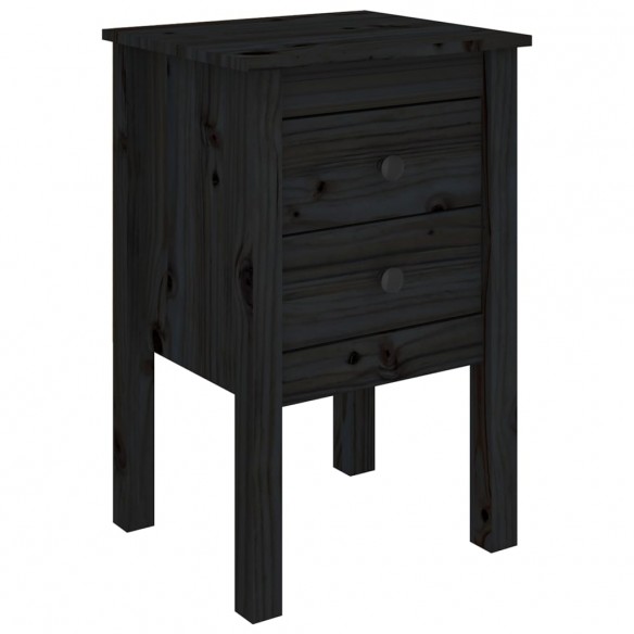 Table de chevet Noir 40x35x61,5 cm Bois de pin massif