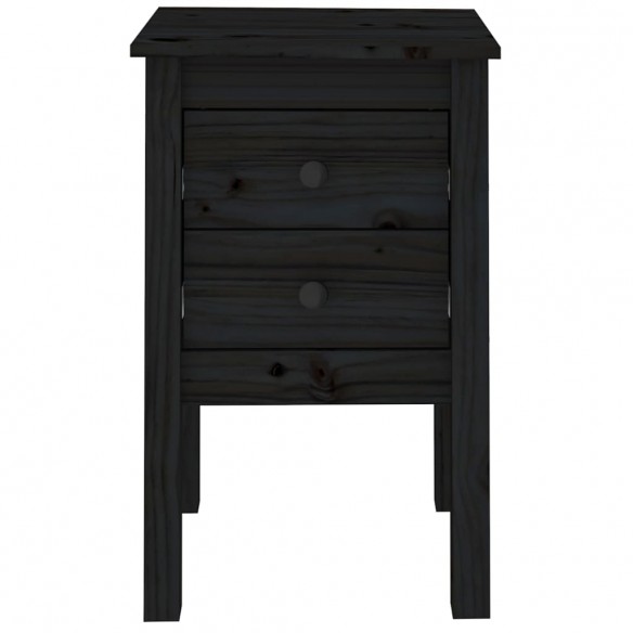 Table de chevet Noir 40x35x61,5 cm Bois de pin massif