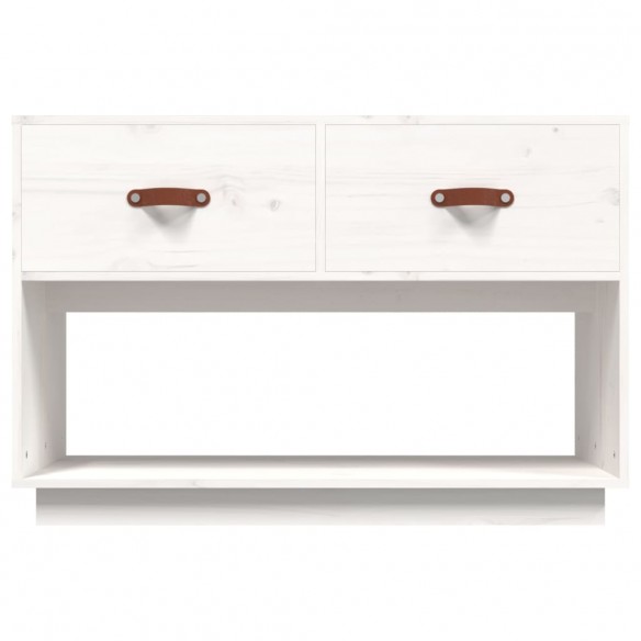 Meuble TV Blanc 90x40x60 cm Bois de pin massif