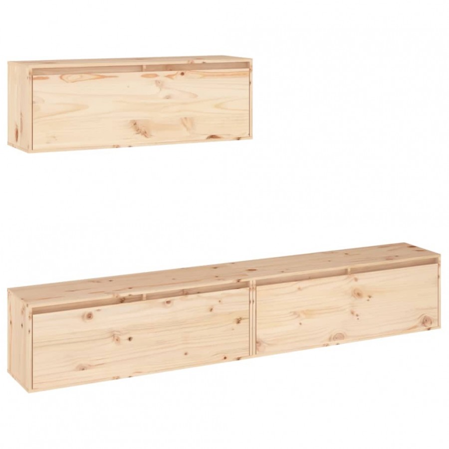 Meubles TV 3 pcs Bois massif de pin Meubles TV 3 pcs Bois massif de pin