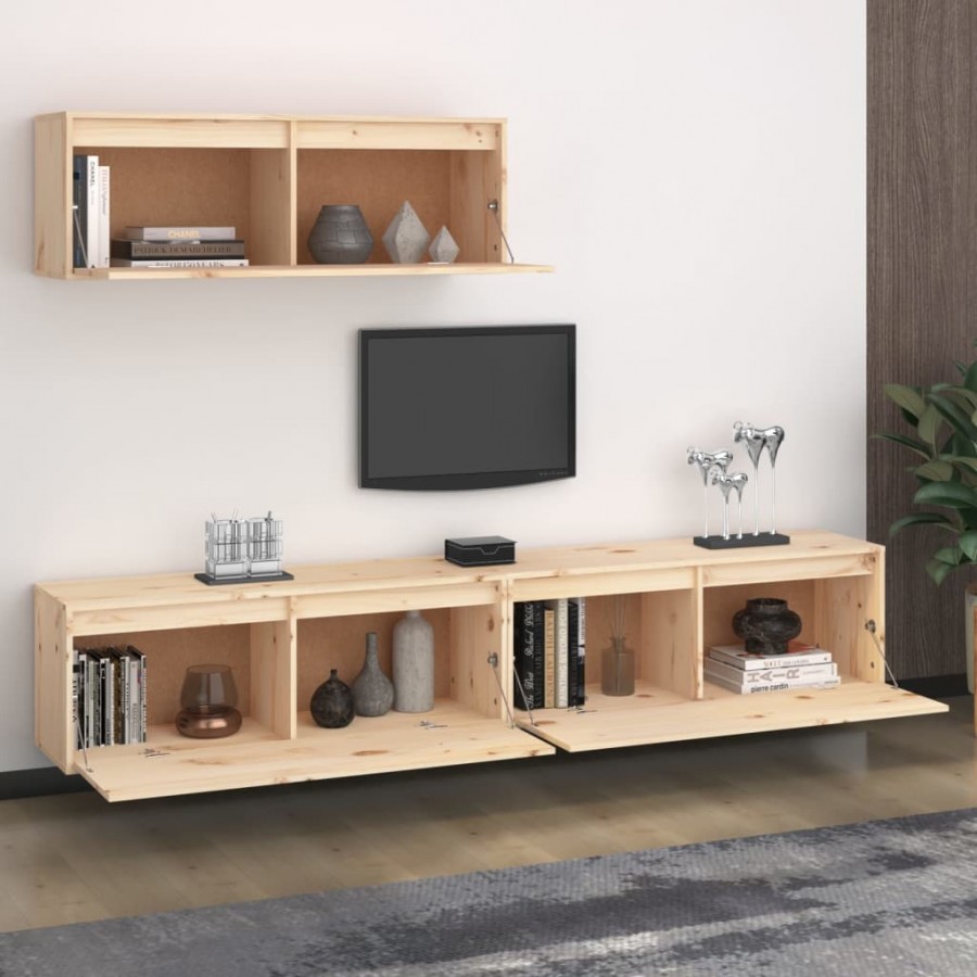 Meubles TV 3 pcs Bois massif de pin Meubles TV 3 pcs Bois massif de pin