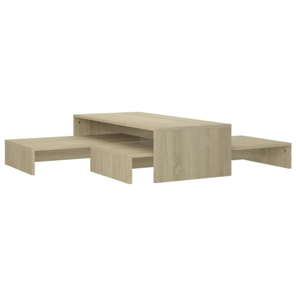 Set tables basses gigognes Chêne 100x100x26,5 cm Aggloméré