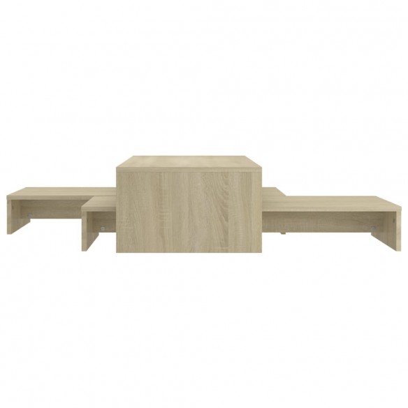 Set tables basses gigognes Chêne 100x100x26,5 cm Aggloméré